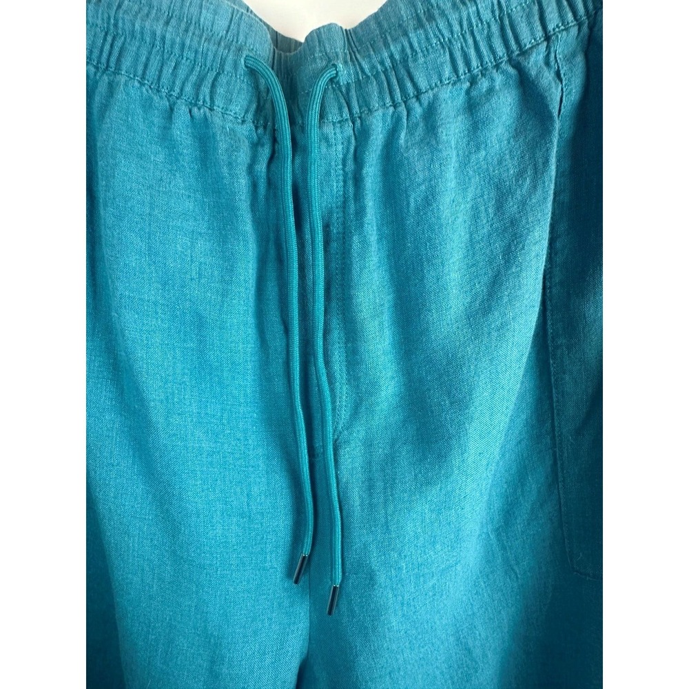 NWT Athleta Retreat Linen Wide Leg Pant Teal Blue/Green Women's Plus Size 26 - Picture 9 of 16